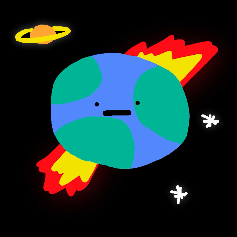 Illustration of the burning earth from the short film One Point Five